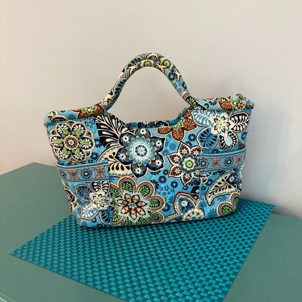 Vera Bradley Bali Blue Medium Floral Satchel Purse